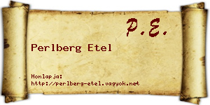 Perlberg Etel névjegykártya